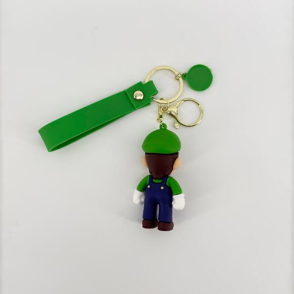 Luigi Super Mario Keychain Figure with Green Strap Clip Key Ring Gift Accessory - Picture 5 of 7